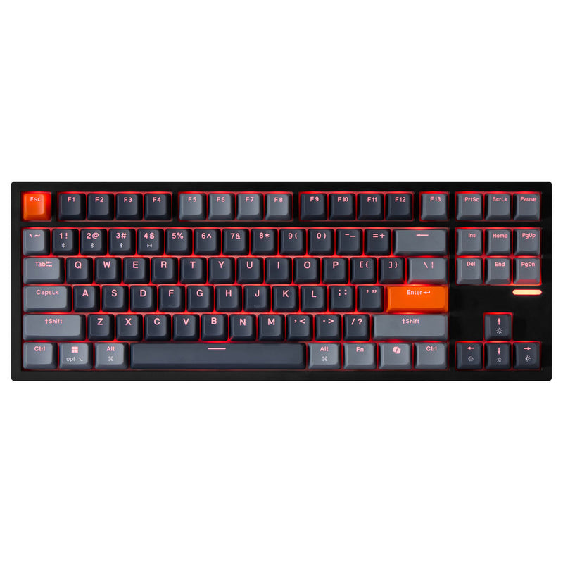 Adesso - Wired/Wireless/Bluetooth Multi-OS Illuminated Mechanical QMK VIA Compact Keyboard With CoPilot Ai Hotkey (Red Switch)