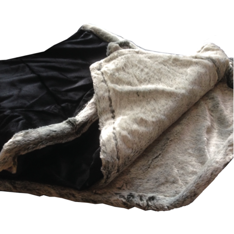 Belmonda - VelVa Fur Polyester Throw Blanket - Silver | 50 x 60 in / 127 x 152.4 cm