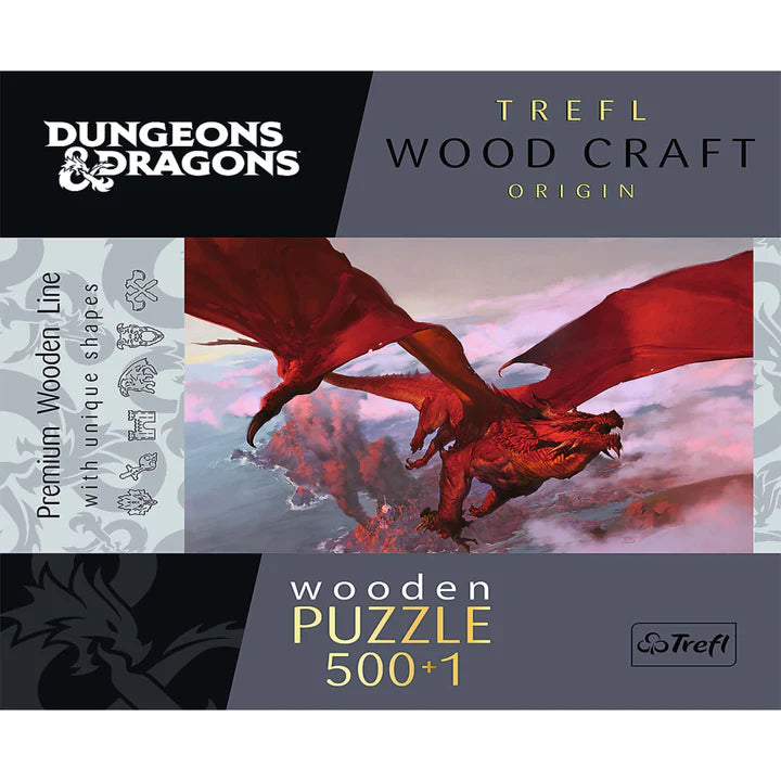 Trefl - 500 Piece Jigsaw Puzzle - Woodcraft - Ancient Red Dragon