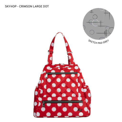 LUG - Skyhop Convertible Backpack - CRIMSON LARGE DOT - colour view