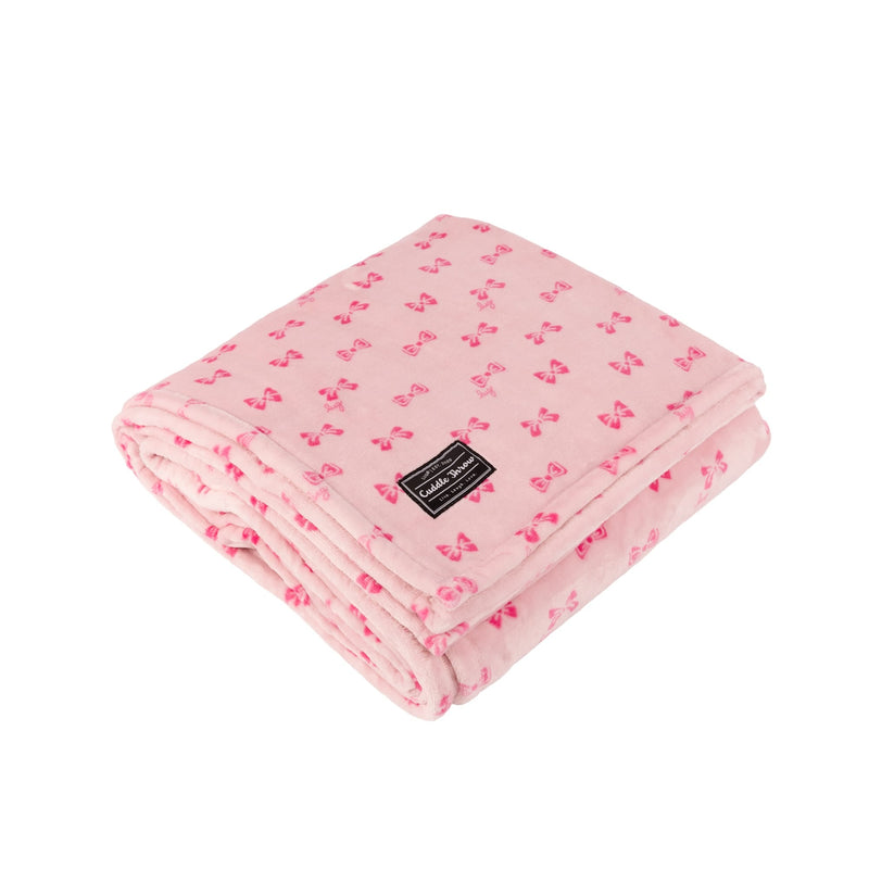 LUG - Cuddle Throw Blanket - PINK BOWS - colour view