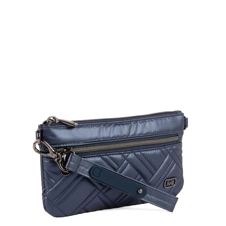 LUG - Super Metro XL Wristlet with Charm Bar - METALLIC INDIGO
