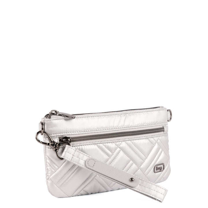 LUG - Super Metro XL Wristlet with Charm Bar - METALLIC SILVER