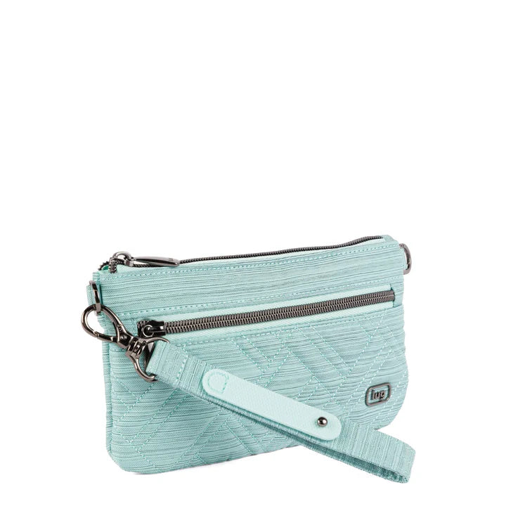 LUG - Super Metro XL Wristlet with Charm Bar - BRUSHED AQUAMARINE