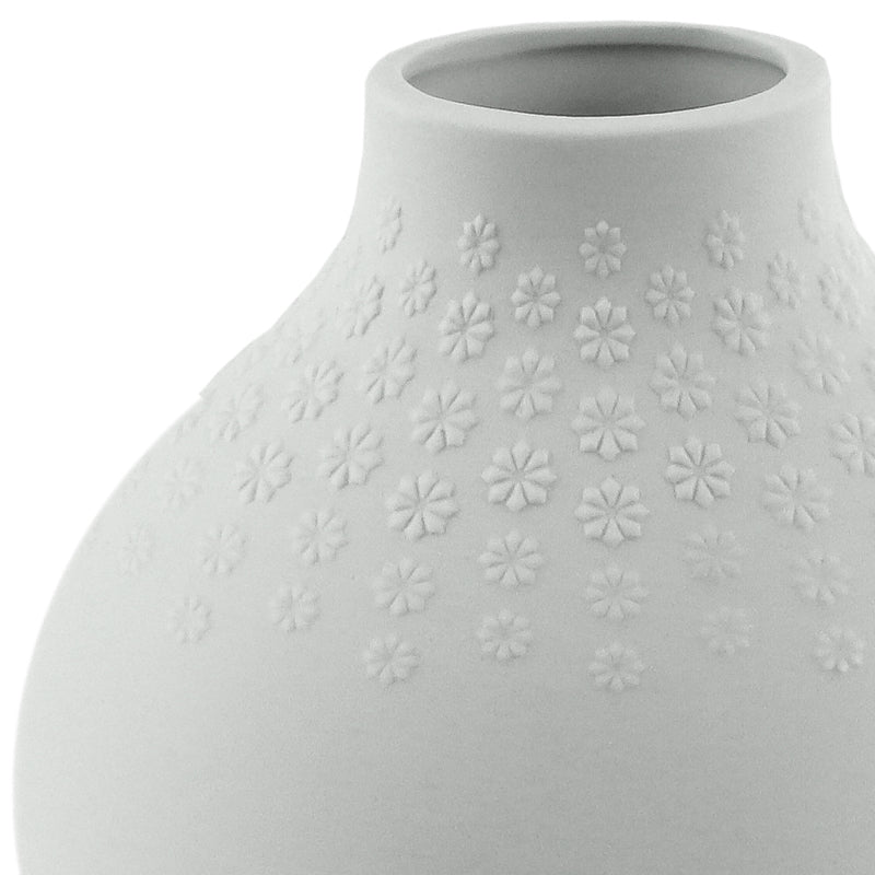 Natural Living - Bouquet - Bulb Vase - Soft Grey — matte petal-texture detail.