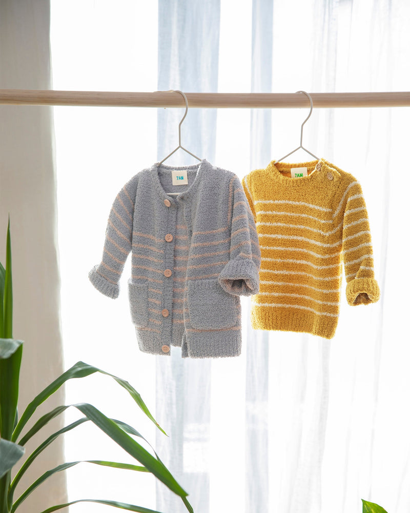 7AM - Long Sleeve Top Striped - Fuzzy