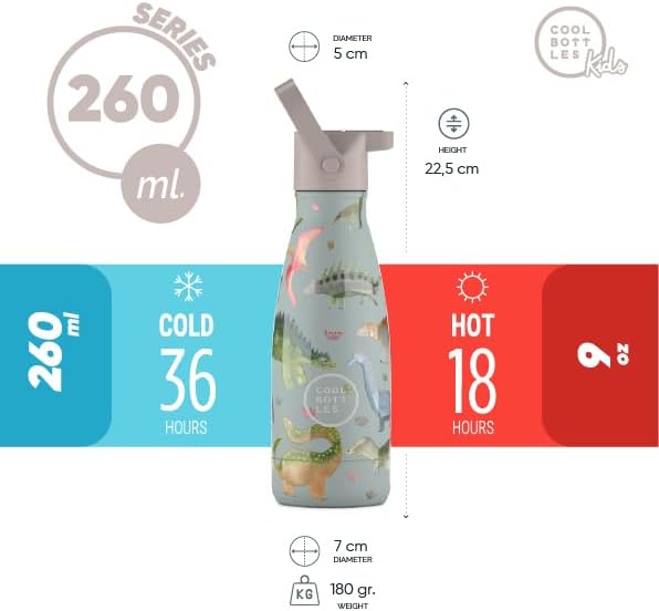 Cool Bottles - Kids 260ml - Pals Series - Dinos Planet