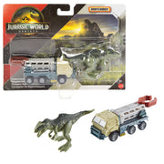 Matchbox - Jurassic World - Dino Transporter & Mini Dinosaurs (Single Random Pick) — Example loader and mini dinosaurs