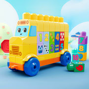 MEGA BLOKS Build & Count Bus 45-Piece Set (JKG34) — assembled bus