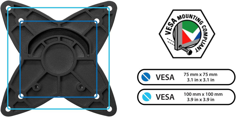 Mount-IT - Single Monitor Mount Vesa Up to 30 In Adjust Height up to 17 In Tilting Rotating Heavy Duty Steel Construction