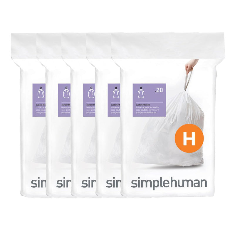simplehuman Code H Trash Can Liners CW0168CP, 30–35 L, 100 Count