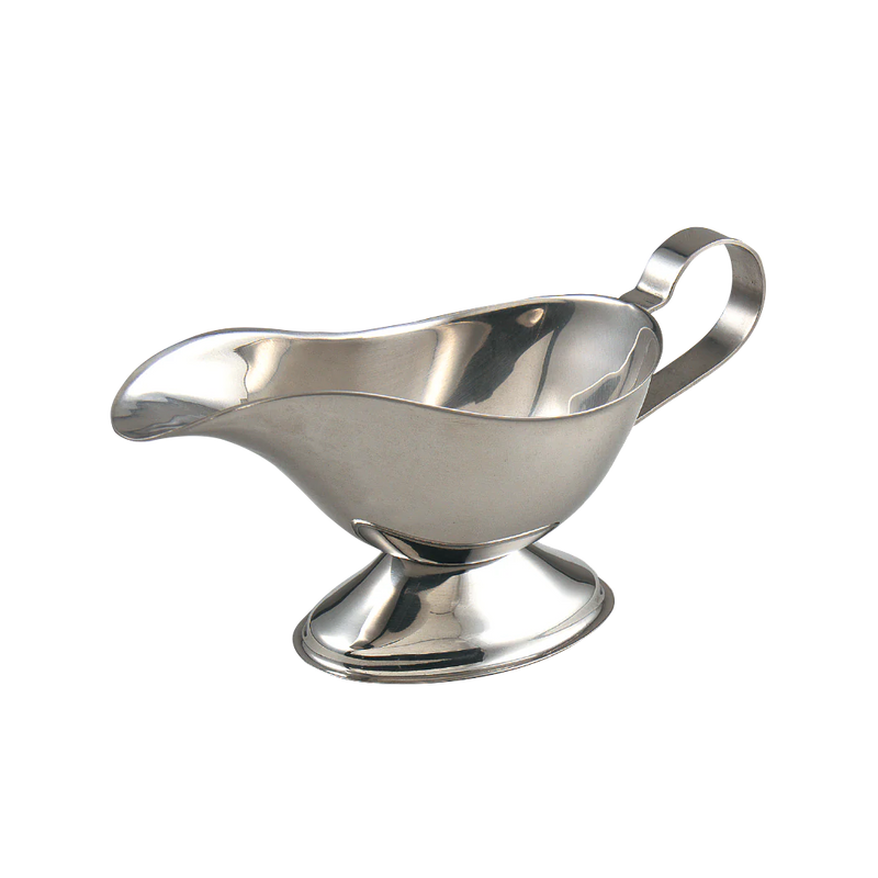 Browne - Gravy Boat - Mirror Finish - Stainless Steel | 3 oz / 89 mL / 6.1 x 2.75 in / 15.5 x 7 cm