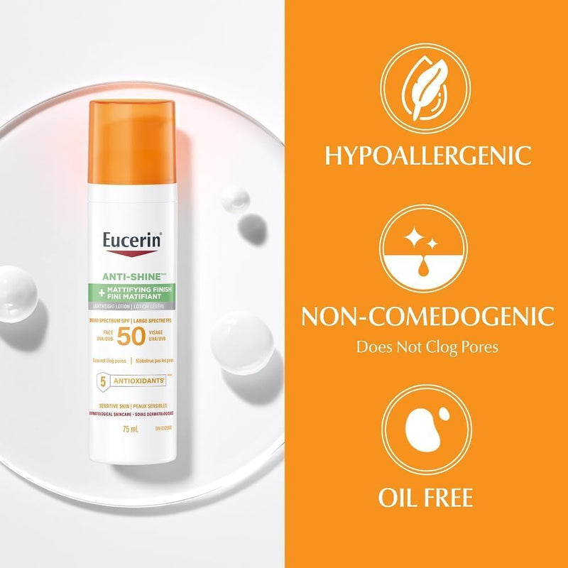 Eucerin Anti-Shine Control Face Sunscreen SPF 50, 75 mL