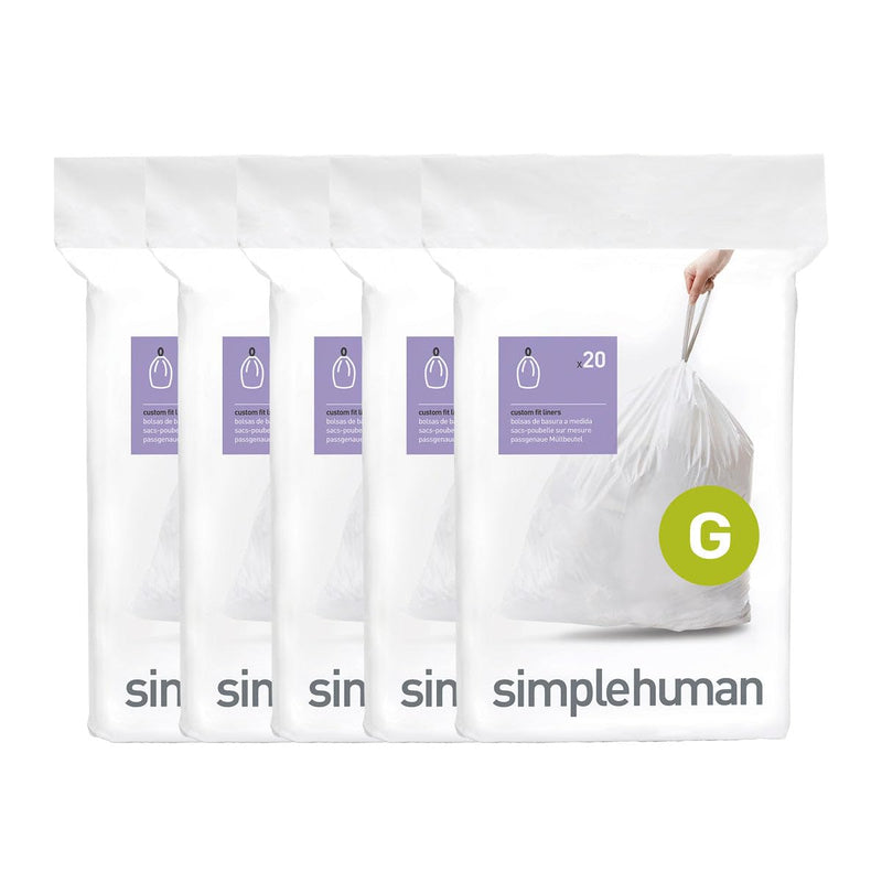 simplehuman Code G Trash Can Liners CW0166CP, 30 L, 100 Count