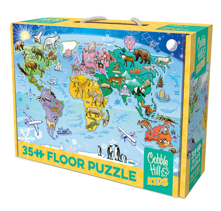 Cobble Hill - 35 Piece Jigsaw Puzzle - Map Of The World | Old Version