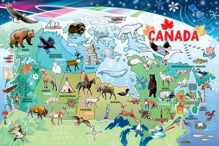 Cobble Hill - 35 Piece Jigsaw Puzzle - Map Of Canada | Old Version