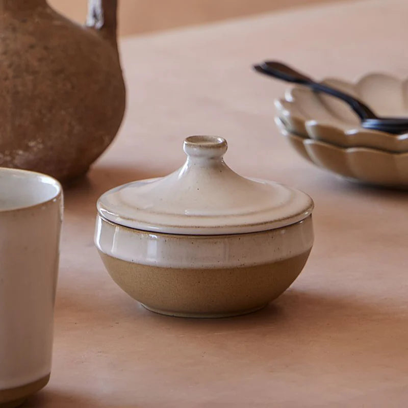 Costa Nova - Marrakesh Sable Blanc Small Covered Dish | 12 cm / 4.7 in