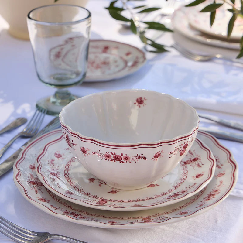 Costa Nova - Vila White - Red Dinner Plate