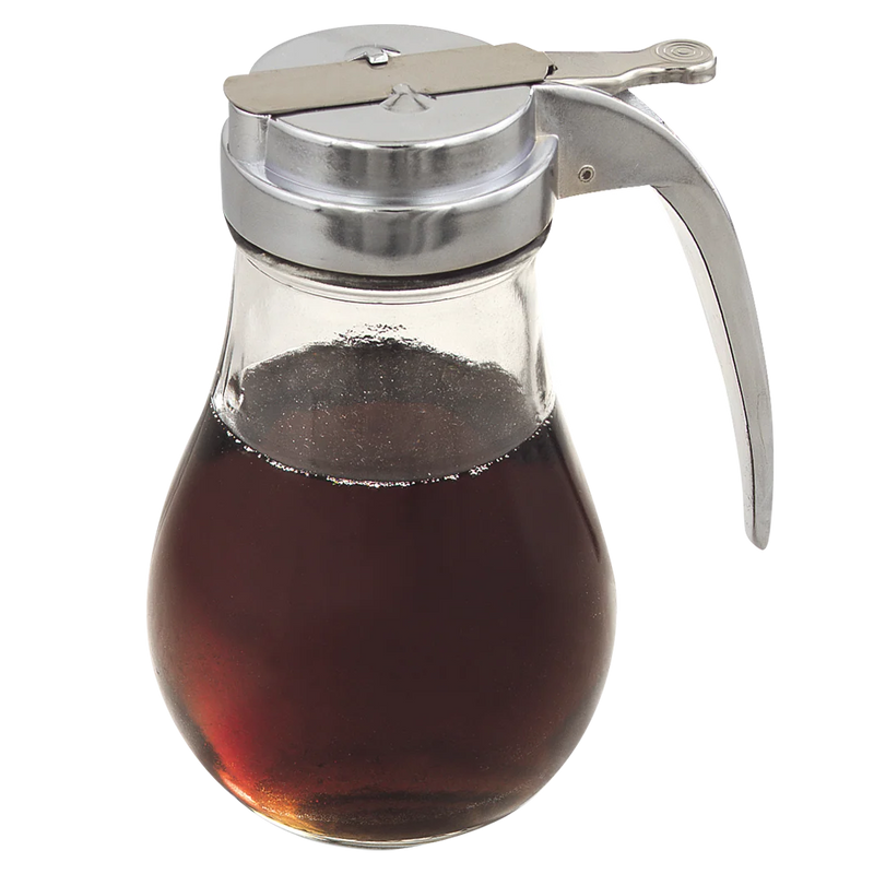 Browne - Syrup Dispenser, Heavy Glass, 14oz/414ml, 6x3.5"/15.2x8.9cm