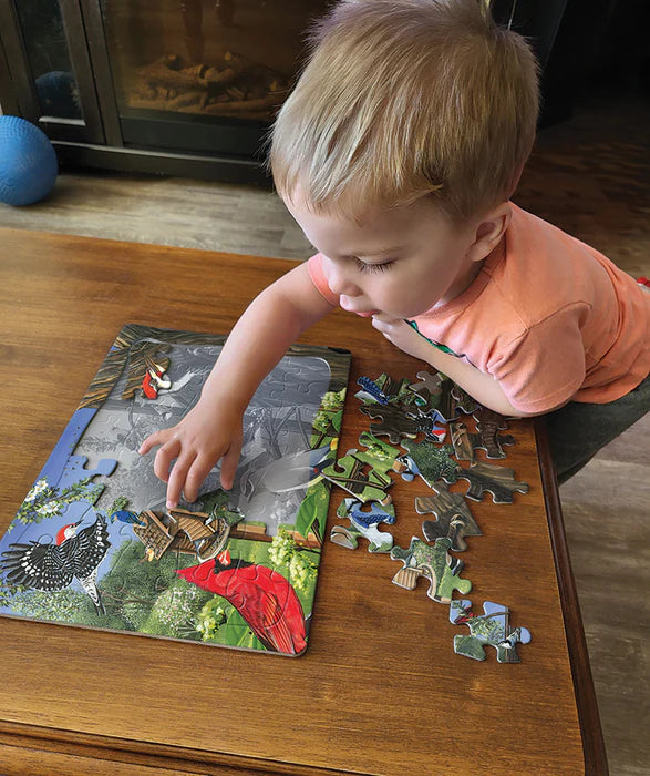 Cobble Hill - 35 Piece Tray Puzzle - Around the Birdfeeder