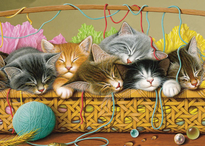 Cobble Hill - 35 Piece Tray Puzzle - Kittens in Basket
