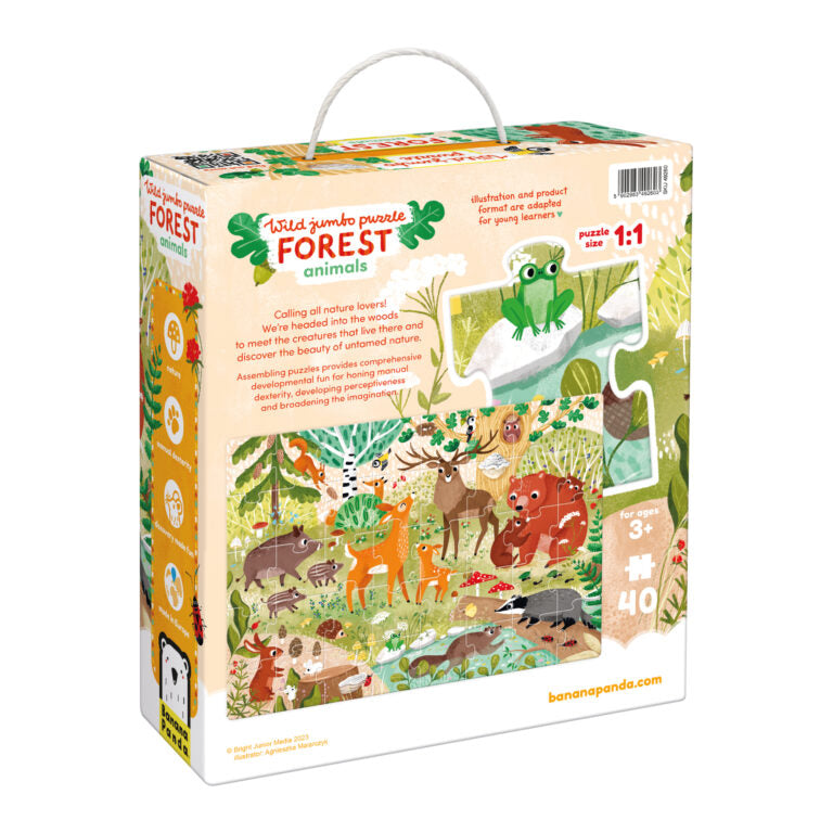 Banana Panda - Wild Jumbo - 40Pc Puzzle Forest Animals (3+)