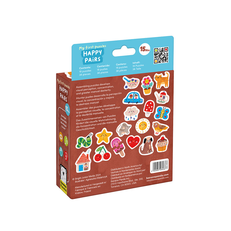 Banana Panda - My First Puzzles - 2Pc x 19 Mini Puzzles - Happy Pairsa  (15M+)