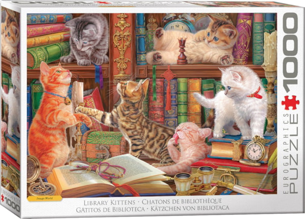 Eurographics - 1000 Piece Jigsaw Puzzle - Library Kittens - Image World