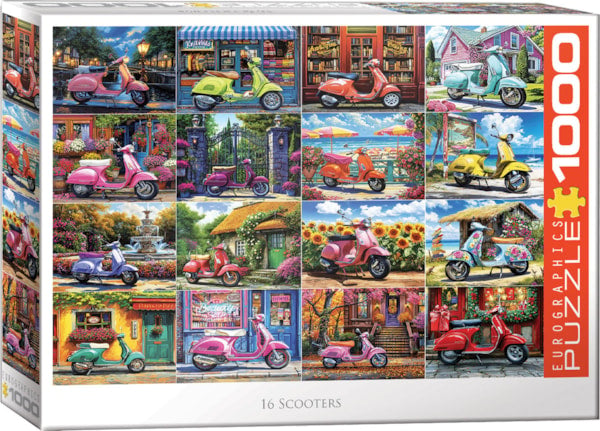 Eurographics - 1000 Piece Jigsaw Puzzle - 16 Scooters - Chris Bigelow