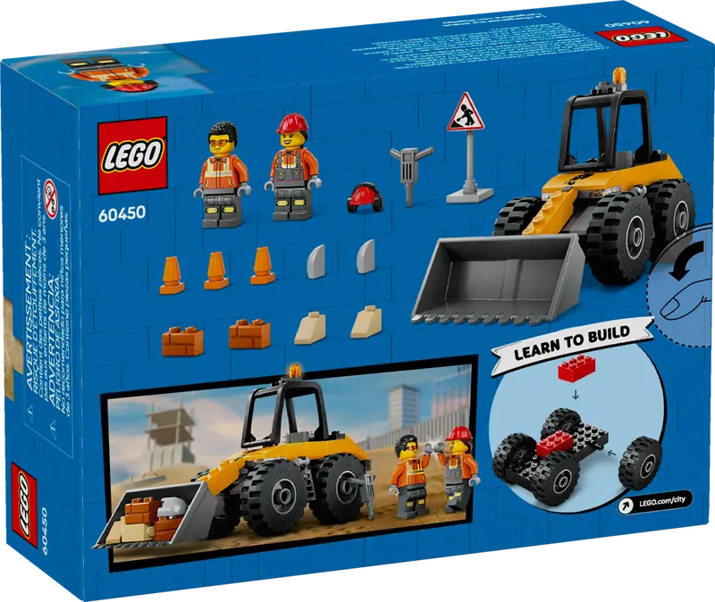 LEGO - 60450 - CITY - Yellow Construction Wheel Loader - 81pcs
