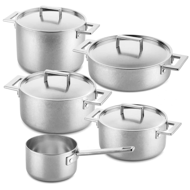 Mepra - Attiva Étain - Set de cuisine 9 pièces
