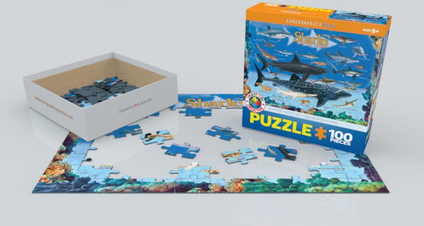 Eurographics - 100 Piece Jigsaw Puzzle - Eurographics 6100 - 0079 Sharks