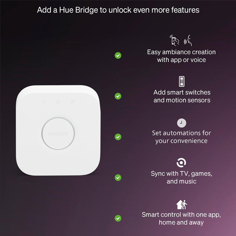 Philips Hue Essential A19 Color Smart Bulbs 607028, 3 Pack