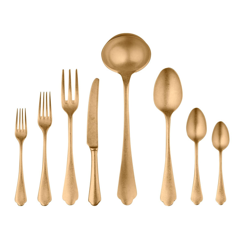 Mepra - Dolce Vita Pewter Gold - Ménagère de 43 pièces