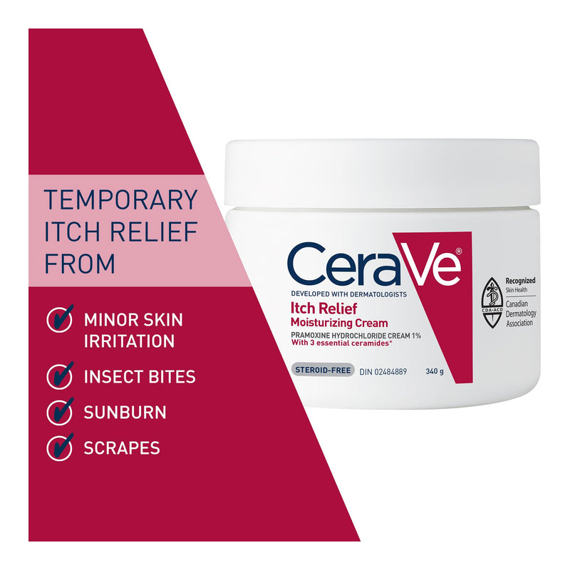CeraVe - Itch Relief Moisturizing Cream - 1% Pramoxine - 340 g