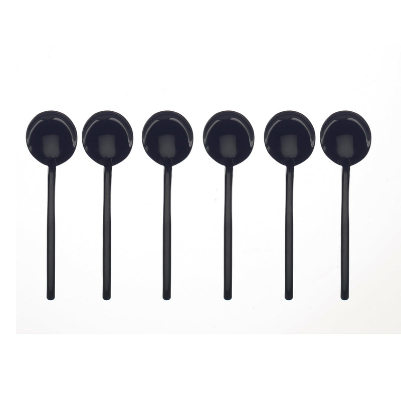 Mepra - Due Black Gold Espresso Spoon Set - 6-Piece Set