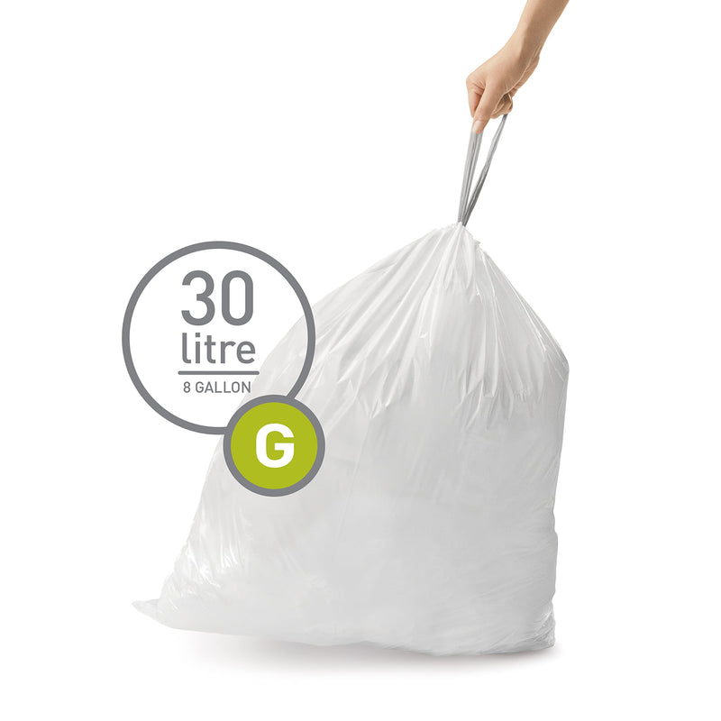 simplehuman Code G Trash Can Liners CW0257, 30 L, 60 Count