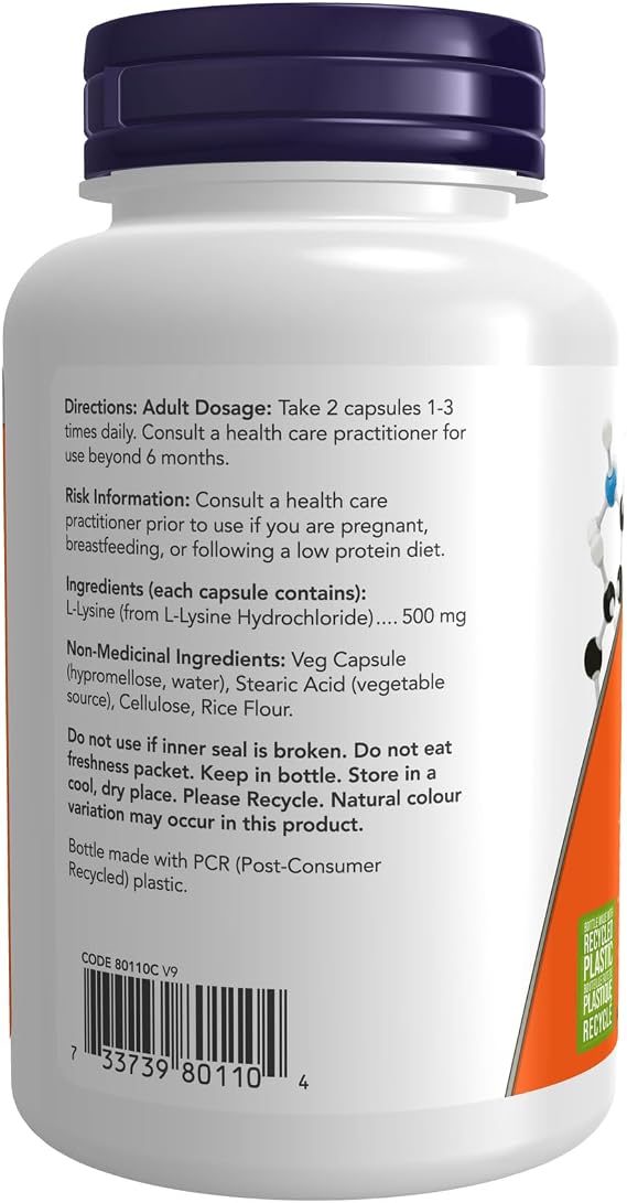 Now - L - Lysine 500MG 100CAP