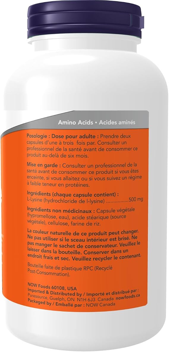 Now - L - Lysine 500MG 250CAP
