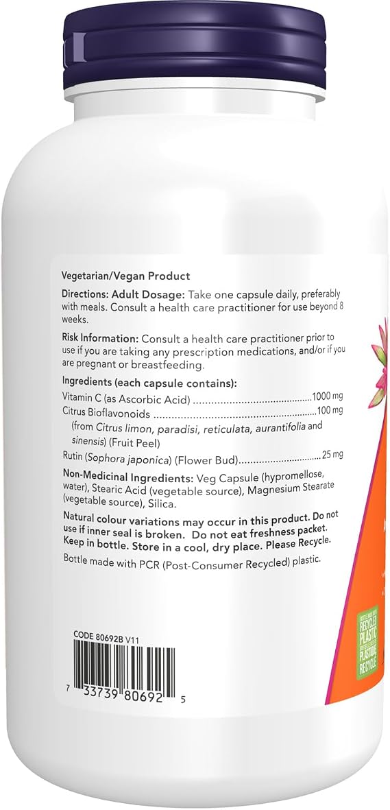 Now - Vitamin C - 1000 With 100MG Bioflavonoids 100VCAP