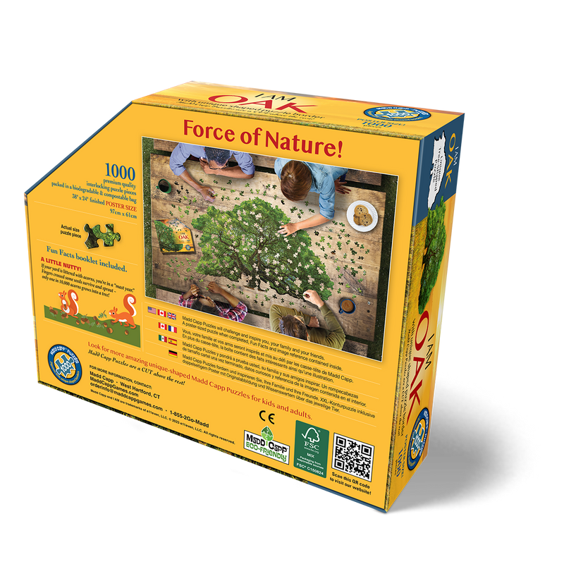 Madd Capp Puzzles – I Am Oak Jigsaw Puzzle | 1000 Pieces – back of packaging