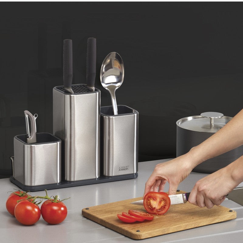 Joseph Joseph - CounterStore™100 -  Utensil Organizer & Oak Board