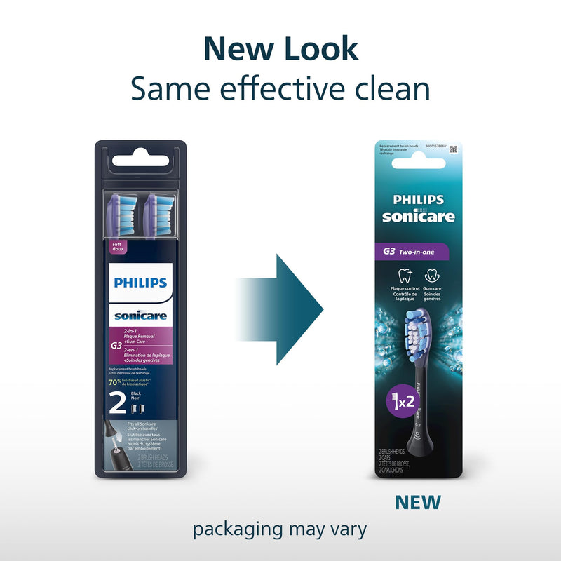 Philips Sonicare G3 Brush Heads HX9052/95, Black, 2 Pack