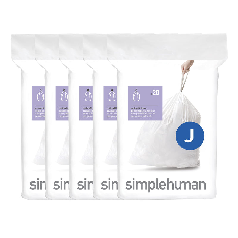 simplehuman Code J Trash Liners CW0169CP, 30–45 L, 100 Count
