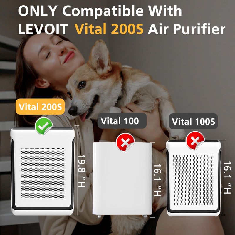 isinlive Replacement Filter Compatible with Levoit Vital 200S, 2 Pack