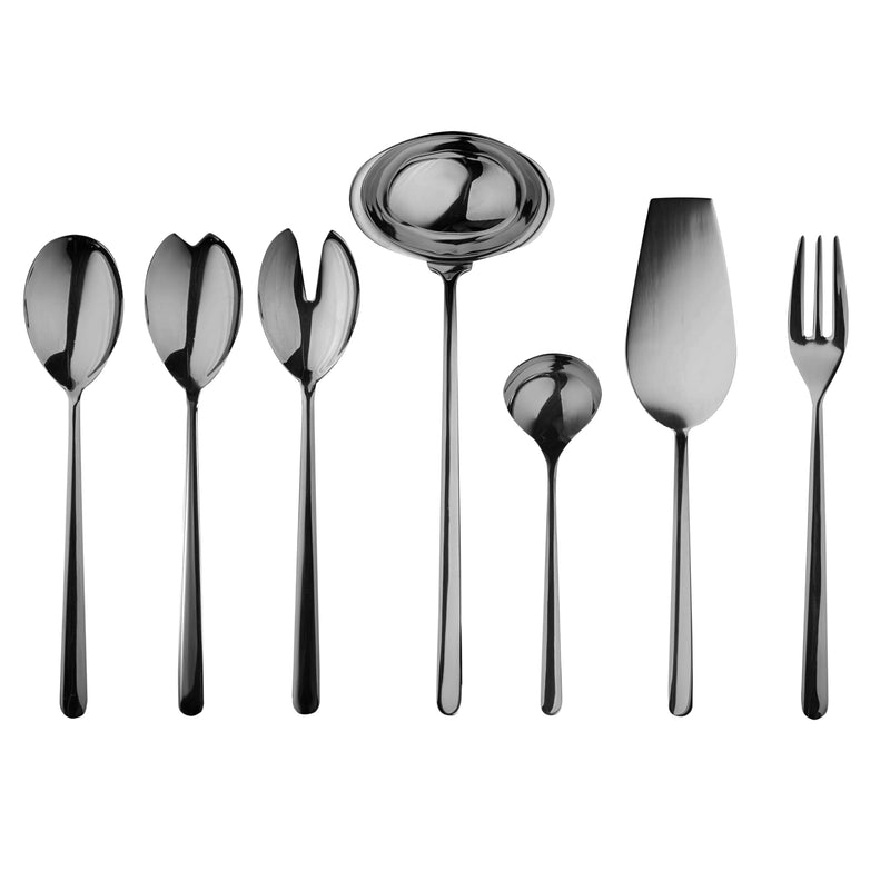 Mepra – Linea Black Gold – Ménagère de service 7 pièces