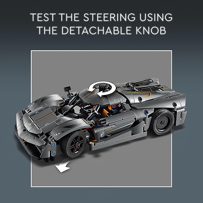 LEGO - 42173 - Technic - Koenigsegg Jesko Absolut Grey Hypercar - 801 Pc