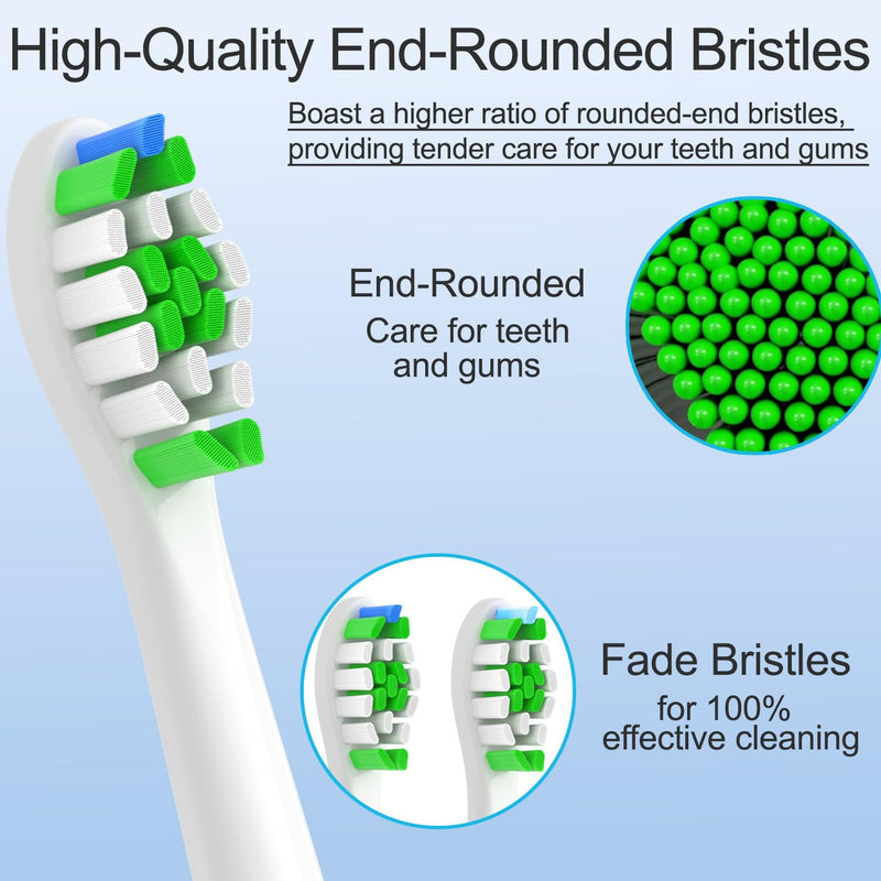 KHBD - Replacement Brush Heads for Select Philips Sonicare - White, 12 Pack