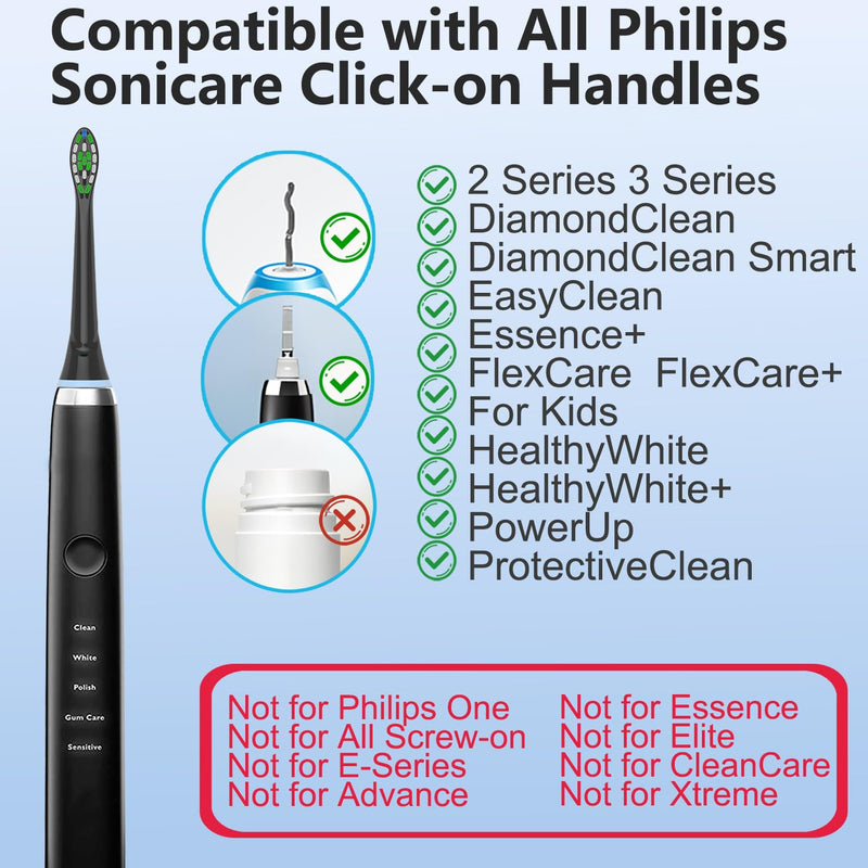 KHBD - Replacement Brush Heads for Select Philips Sonicare - Black