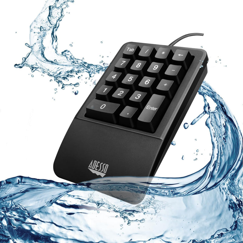 Adesso - Keypad Wired Antimicrobial Waterproof Ergonomic - Black